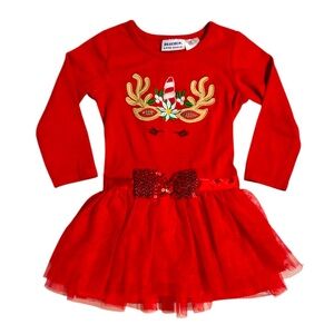 📣Donating soon 📣 Blueberi Boulevard reindeer/unicorn holiday tutu dress